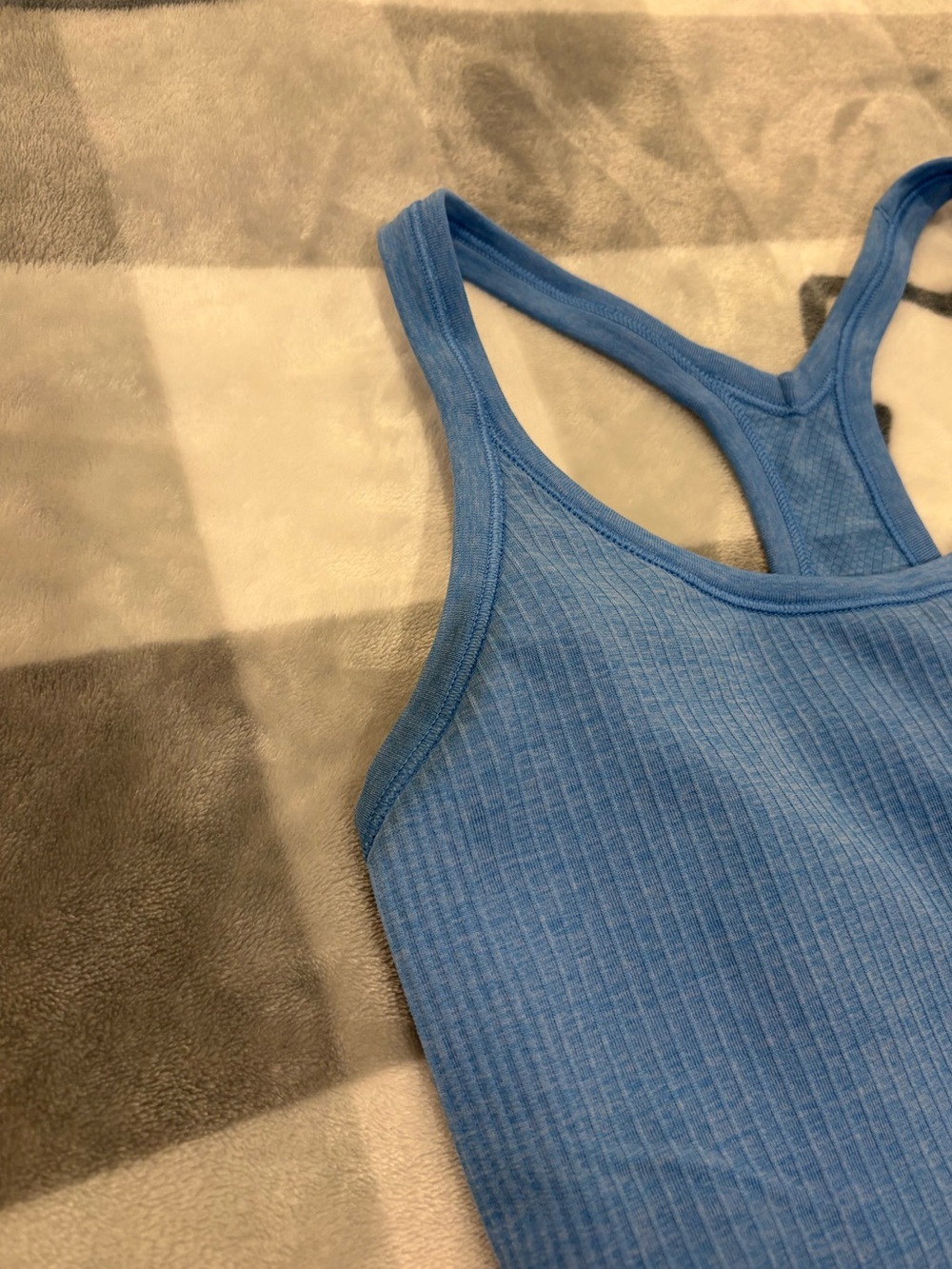 Lululemon Blue Ribbed Racerback Athletic Tank Top - Picture 4 of 11